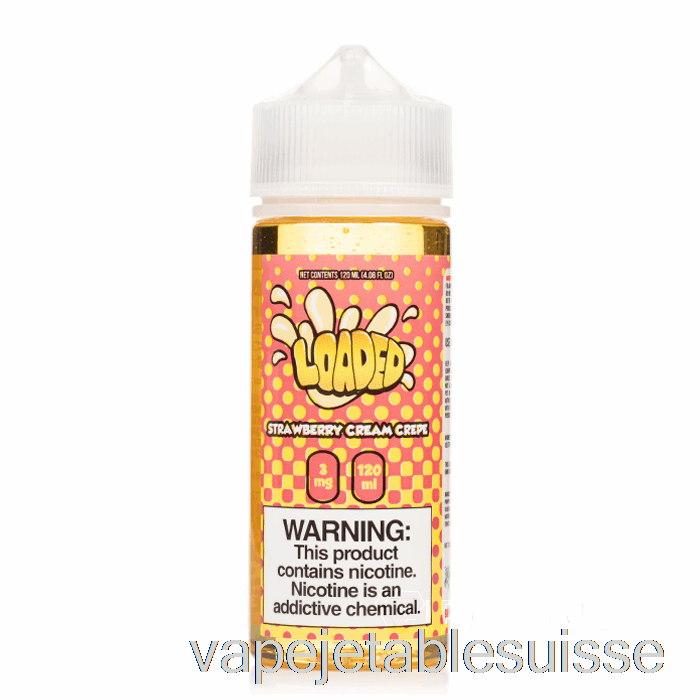 Vape Suisse Crêpe Crème Aux Fraises - E-liquide Chargé - Vapeurs Impitoyables - 120ml 0mg